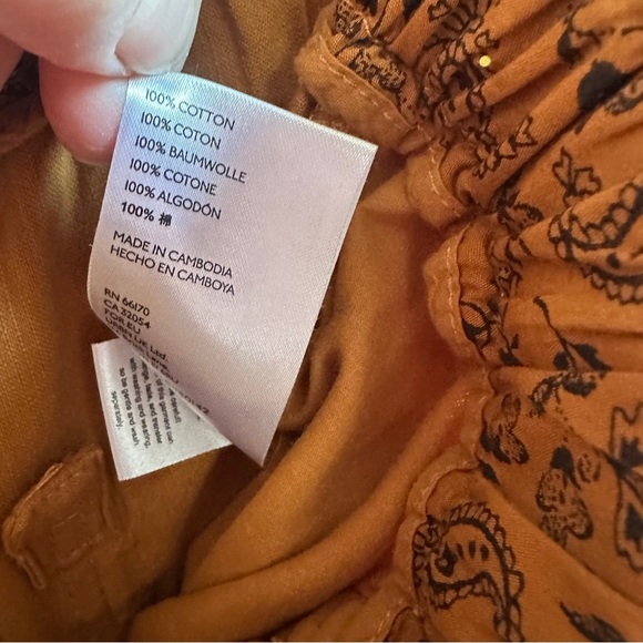 Anthropologie Paperbag Waist Tapered Pants Cotton Boho Cottagecore Tie Belt M - Picture 12 of 12